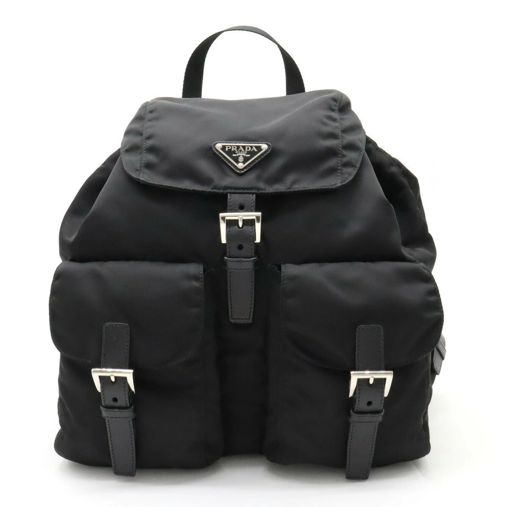 Prada VELA Backpack Rucksack Daypack Leather NERO Black